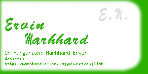 ervin marhhard business card